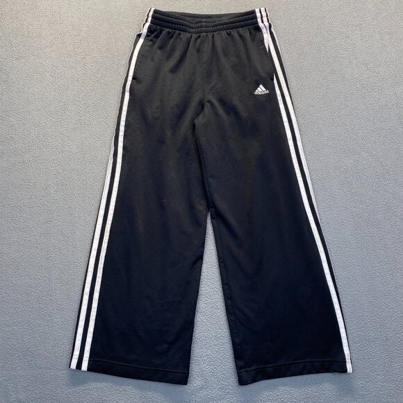 ADIDAS‎ Boys Sweat Pants  Basketball -Black Size Medium,Pockets,Wide Leg,Comfort - Picture 1 of 11